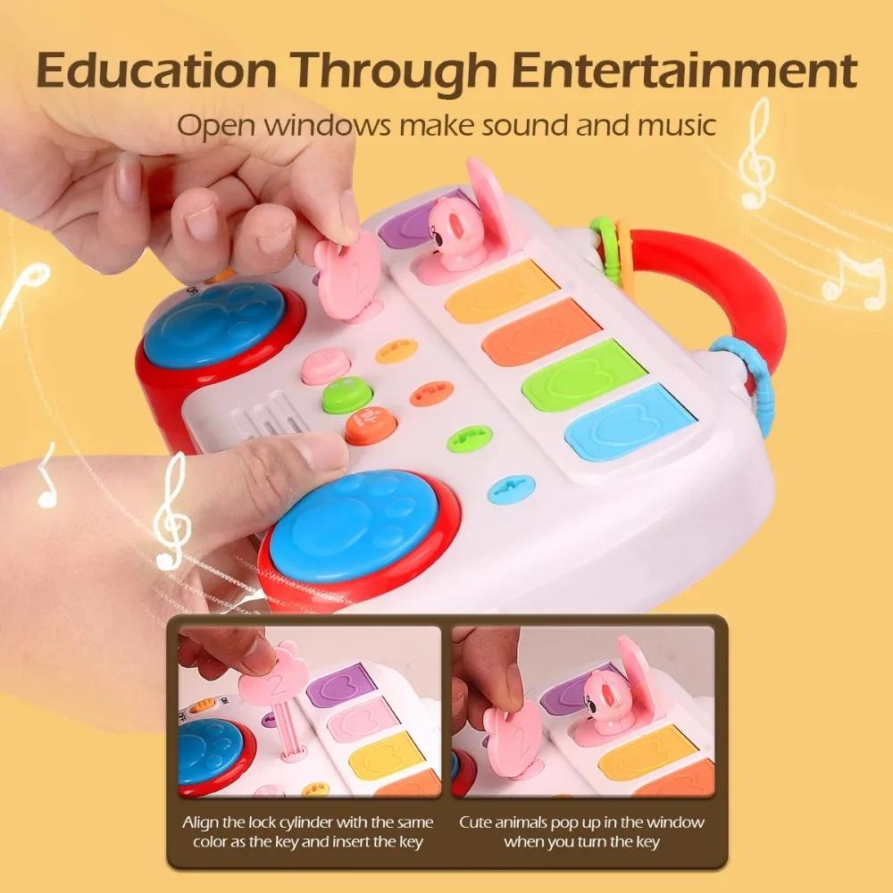Funny Learning Educational Toy Sensory Fine Motor Skill Training Press Pull Click Animal Car Button Educational Toys For Infant