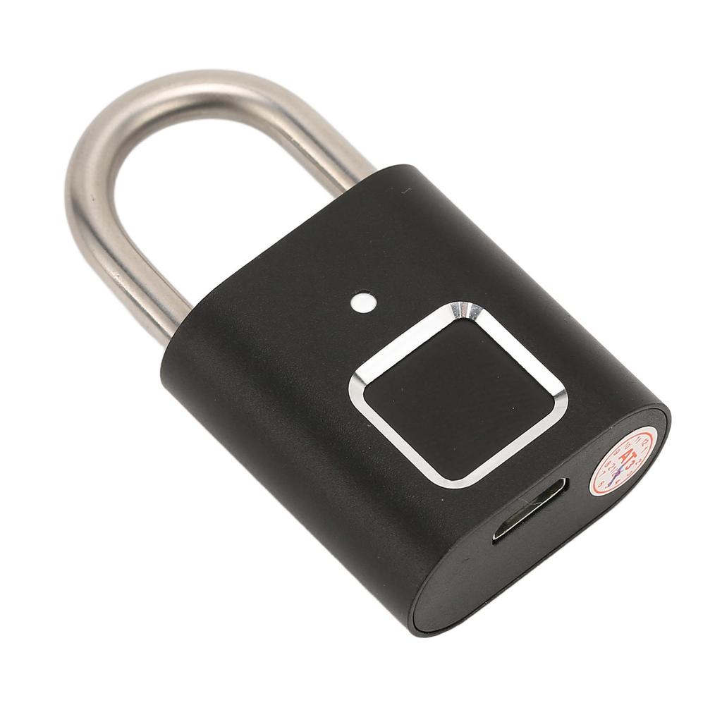 Smart Keyless Fingerprint Padlock Waterproof Biometric Prevent Theft Rechargeable USB Padlock for Backpacks Suitcases