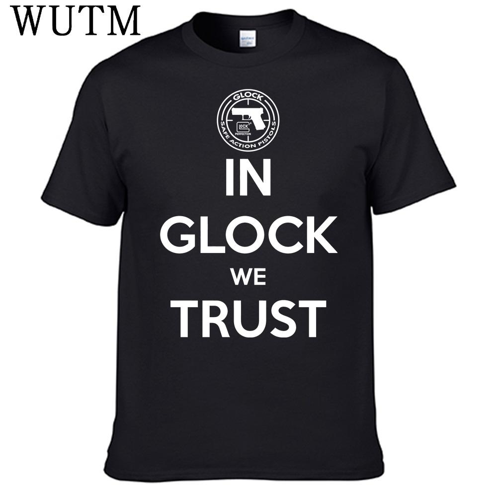 In Glock We Trust T Shirt 100% Cotton Men Shirt