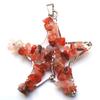 Star Pendant In Carnelian Pearl Chips + Chain