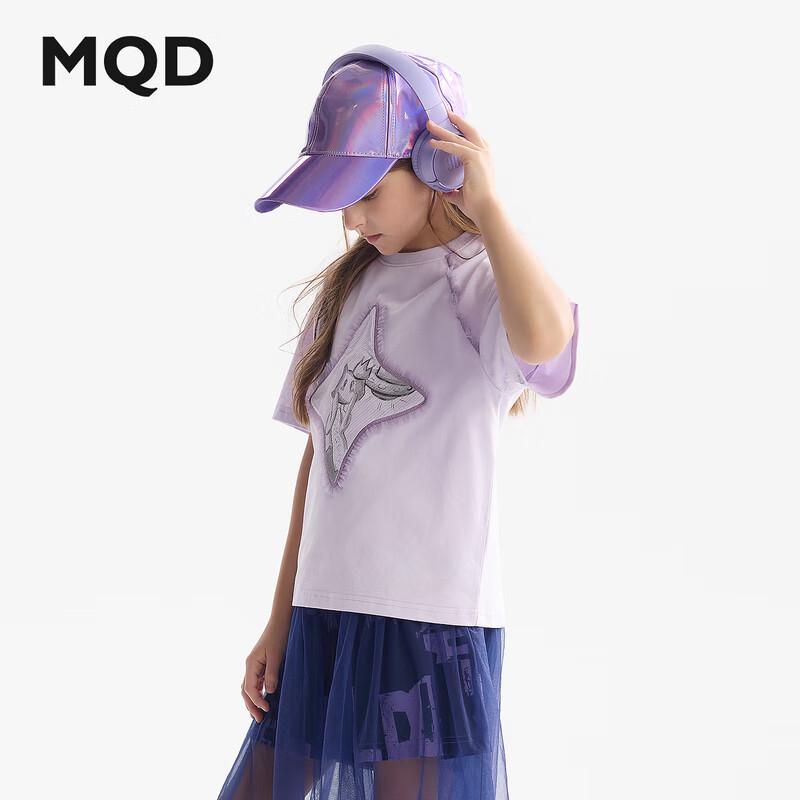 MQD Girls  Cartoon Print Short Sleeve T-Shirt 140