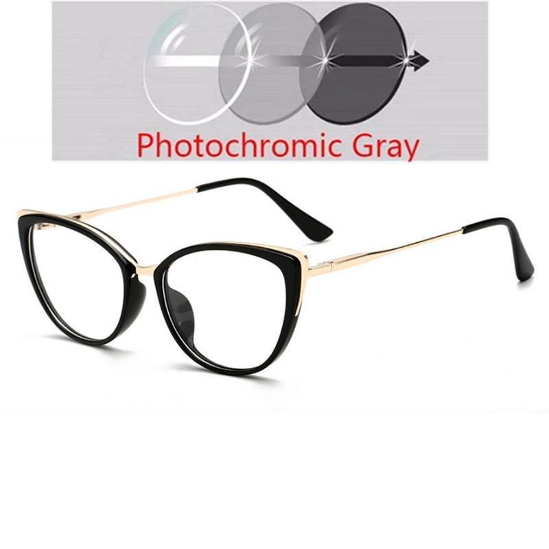 

Blue Light Blocking Women Cat Eye Prescription Glasses For The Nearsighted Myopia Photochromic Eyeglasses 0 -0.5 -0.75 To -6.0 Myopia -2.0