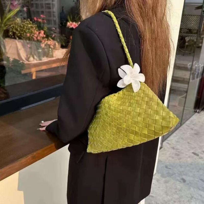 Summer Underarm Women'S Handbag Imitation Leather Woven Bag Large Capacity Mother-Child Bucket Bag Casual Vacation Shoulder Bag