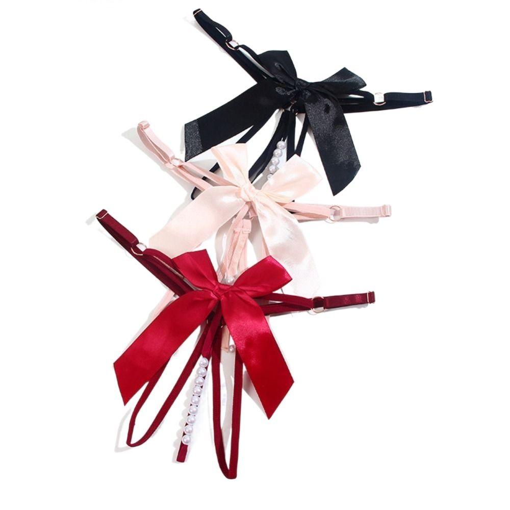 Pearl Sexy Hollow Out Thongs Bow Women's Briefs Underwear Lace G-String  Women