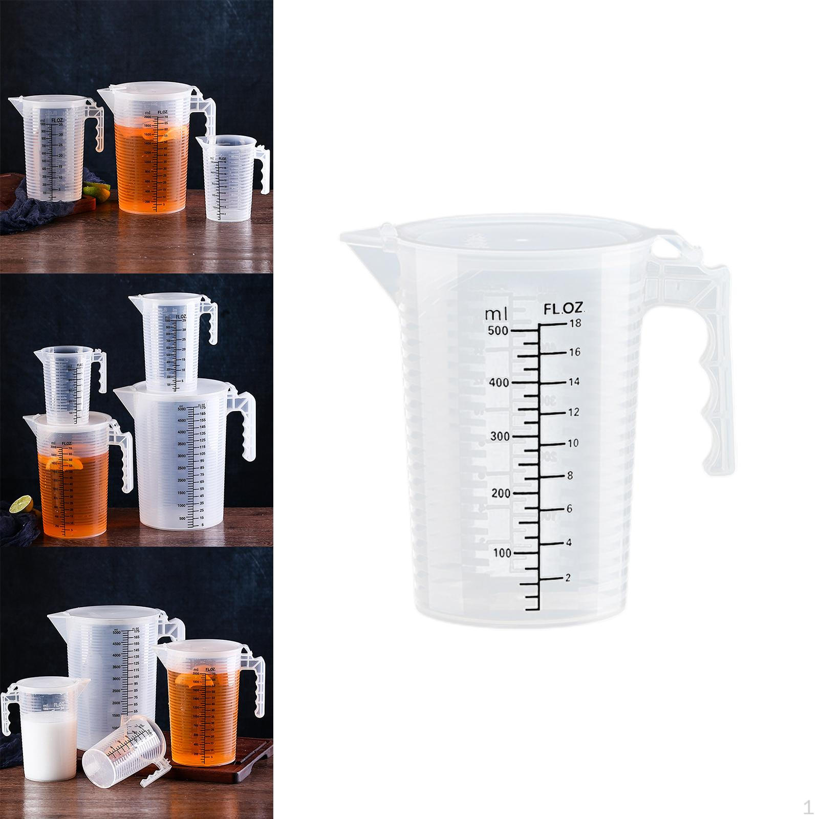 

Побутовий мірний стакан зі шкалою, контейнер для рідини, глечик для води, кухонні аксесуари 0.5L