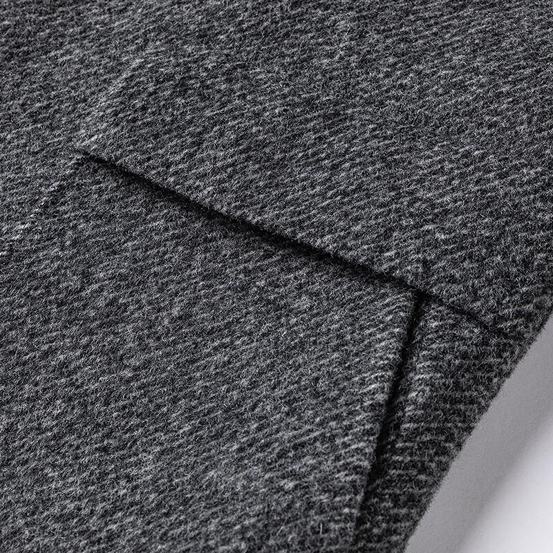 FAPAI Men's Merino Wool Blend Mid-Length Winter Coat