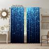 2Pcs Fantasy Blue Night Starry Sky Printed Window Curtain For Bedroom Office Kitchen Living Room And Study Rod Pocket Window