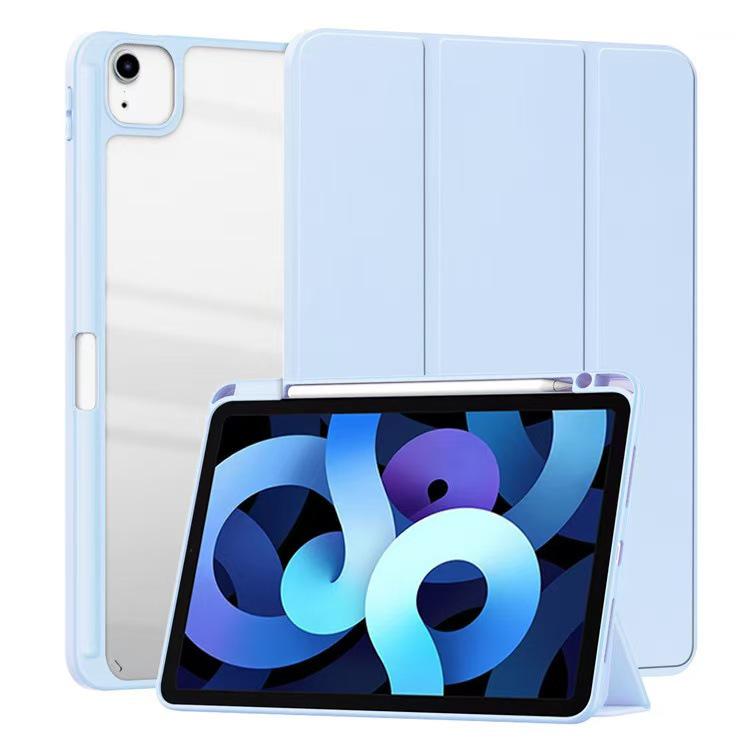 

2022 iPad 10 Protective Case - Clear Acrylic, Anti-Bend Air 6 Shell, 10.2\ Tri-Fold with Pen Slot iPad Mini 4/5