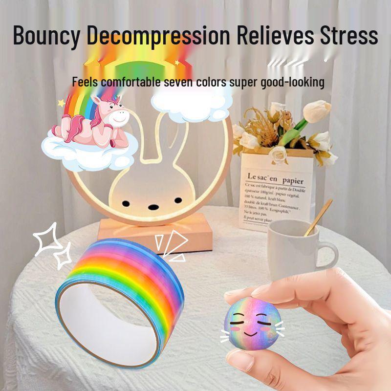 Color Sticky Ball Tape - 6.0cm Wide Adhesive Balls in Macaron Colors