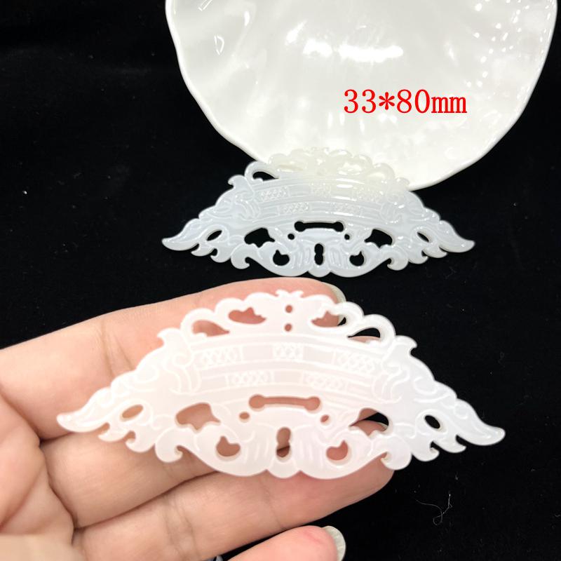 Qin Han Style Phoenix Pattern Imitation Jade Pendant - High Quality Hollow Plastic Material for DIY Headdress