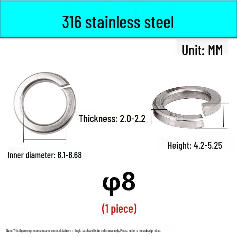 304/316 Stainless Steel Spring Lock Washers - Standard Type