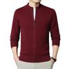 100% Wool Thickened Pure Wool 530G Men'S Middle-Aged And Young Leisure Business Long Zipper Cardigan