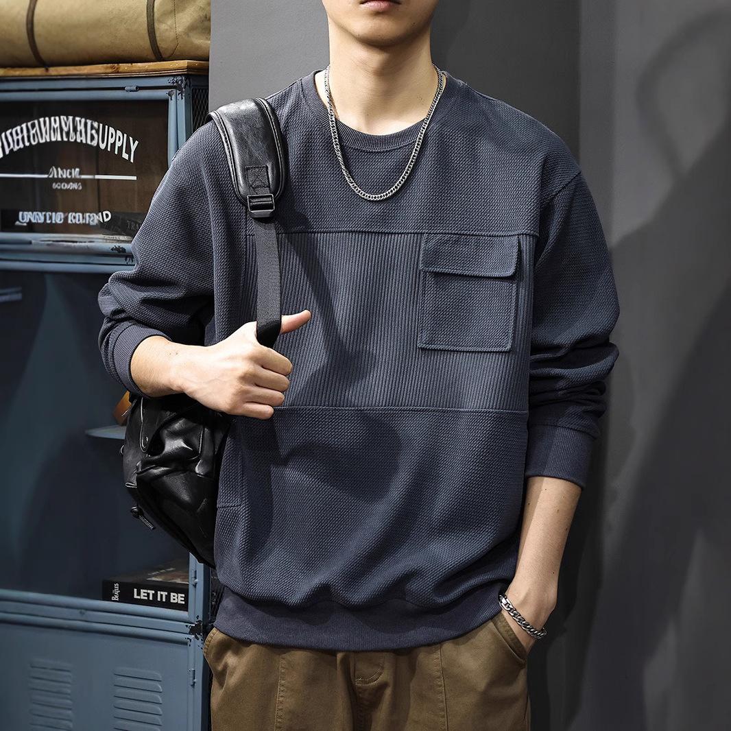 Осенний тяжелый полированный трикотажный свитер мужской американский свободный трендовый — фото 3