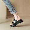 [Xiao Baiyun] thick-soled sandals for women in the summer of 2025, new one-word with muffin bottom heightening flat-soled slippers for women