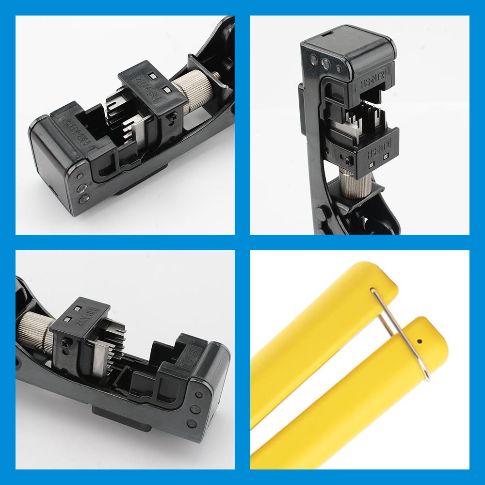 90 Derece Keystone Jak Punch Down Aleti Özgül Modüler uyumlu CAT5/5e ve CAT6/6A Adaptör 4 Çift Hızlı Sonlandırma Kıvırıcı