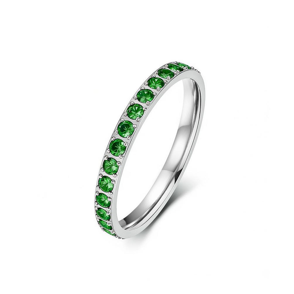European Starry Sky Diamond Titanium Steel Women's Stackable Midi Ring - Fashionable, High-End Hand Jewelry