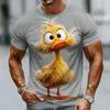 Men's Animal Funny Duck T Shirt Short Sleeve T Shirt 3D Print Crew Neck Shirt Exaggerated Designer