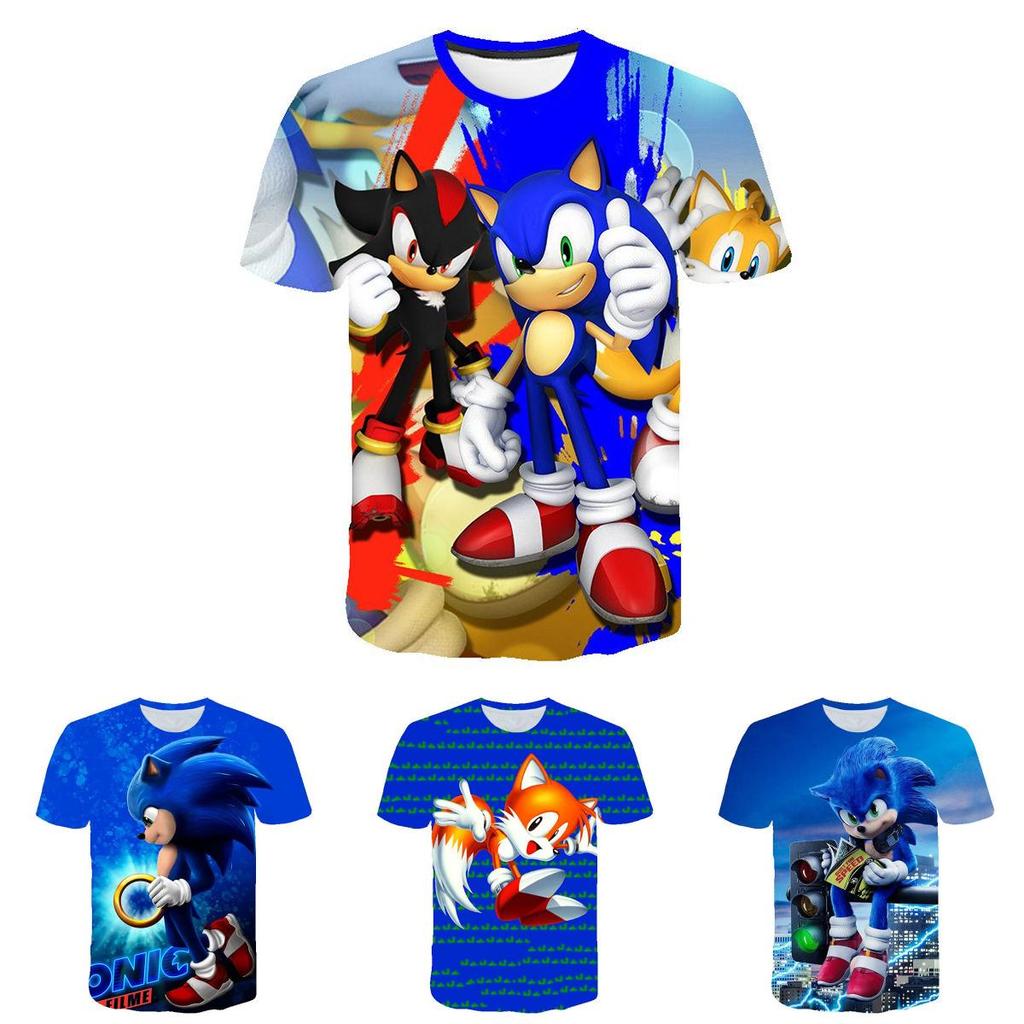 Stylish Sonic The Hedgehog Kids T-shirt With Colorful Cartoon Design For Boys And Girls