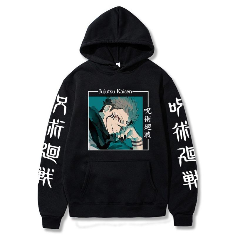 Anime Hoodie Hip Hop Men Women Loose Long Sleeve Autumn Pullover Print Hooded Sweatshirt