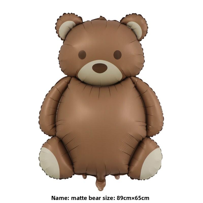 Cute Matte Frosted Car, Airplane, Bear, Rainbow Aluminum Film Balloon, Children's Birthday and First Birthday Balloon Decoration