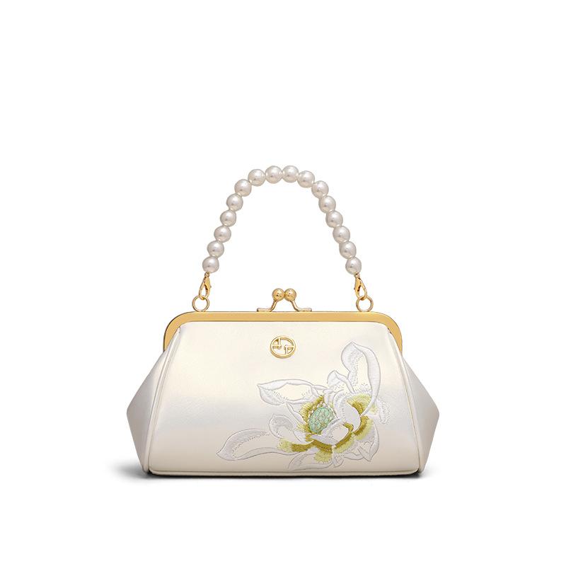 Bag Women'S Bag Summer Leather Shoulder Portable Mother Bag Fashion High-End Embroidery Hand Bag