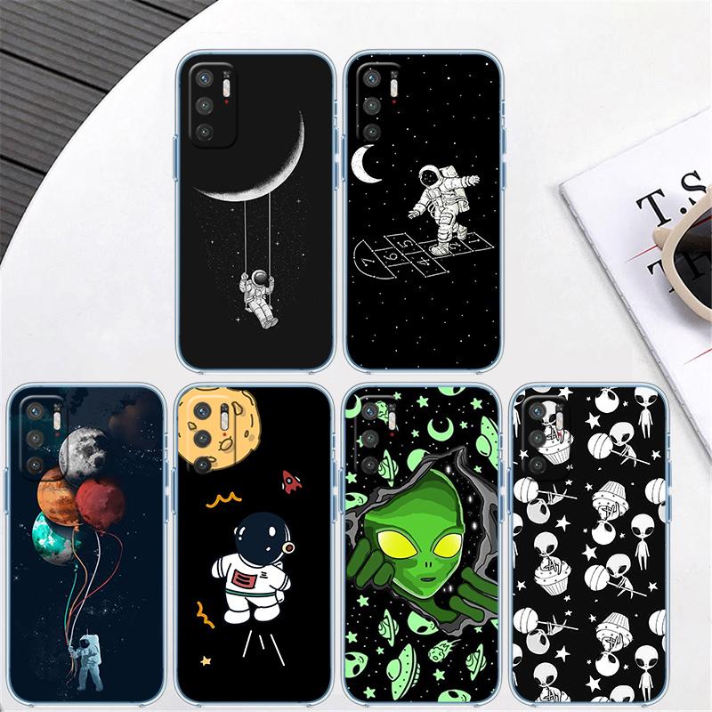 RA4 Astronaut Space Moon Alien Phone Case for LG K22 K30 K40 K41 K42 K50 K50S K51 K51S K52 K61 K62 K71 K92 Q60 Q61 V40 V50 V60
