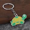 2Pcs Keychain Pendant Metal Chain Design Cartoon Key Ring with Turtle Shape Enamel