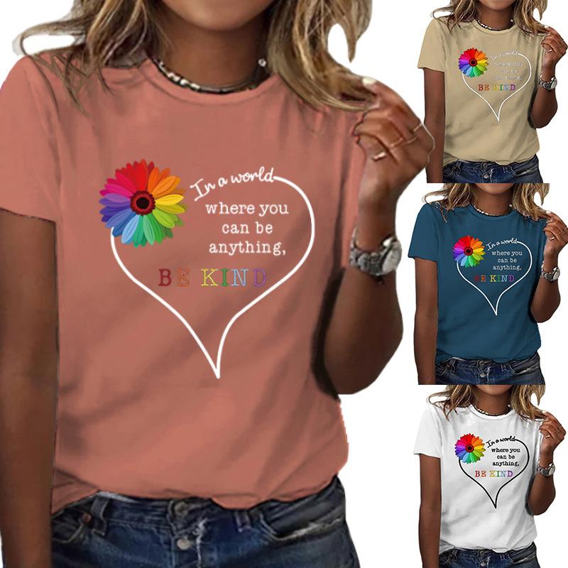 

Женская футболка с принтом Color Love 2023, весна-лето