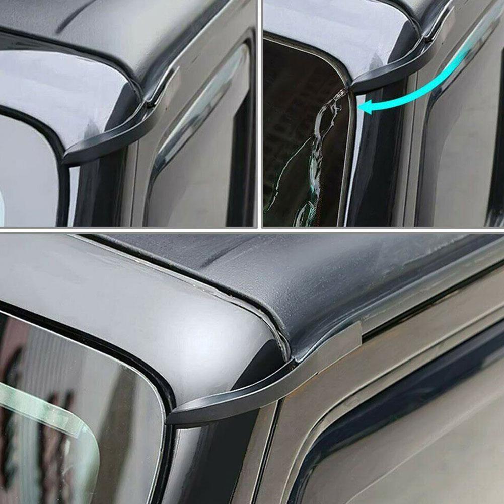 For Jeep Wrangler JK 2007-2018 2pcs Car Roof Water Rain Gutter Extension ABS Water Rain Diverter Guard Diversion Accessories
