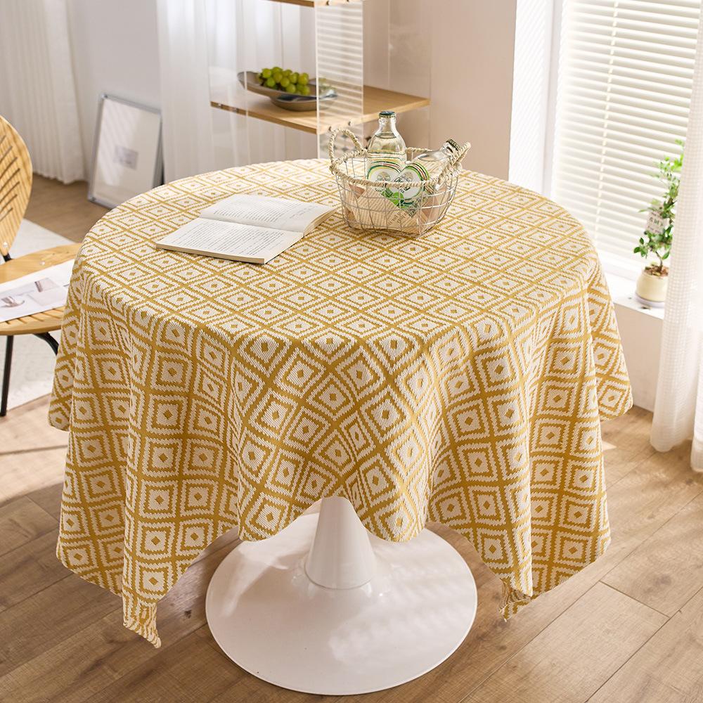 Light Luxury, High-End Simple Three-Dimensional Jacquard Dyed Woven Tablecloth, Atmosphere Dining Table, Coffee Table, Thick Tablecloth