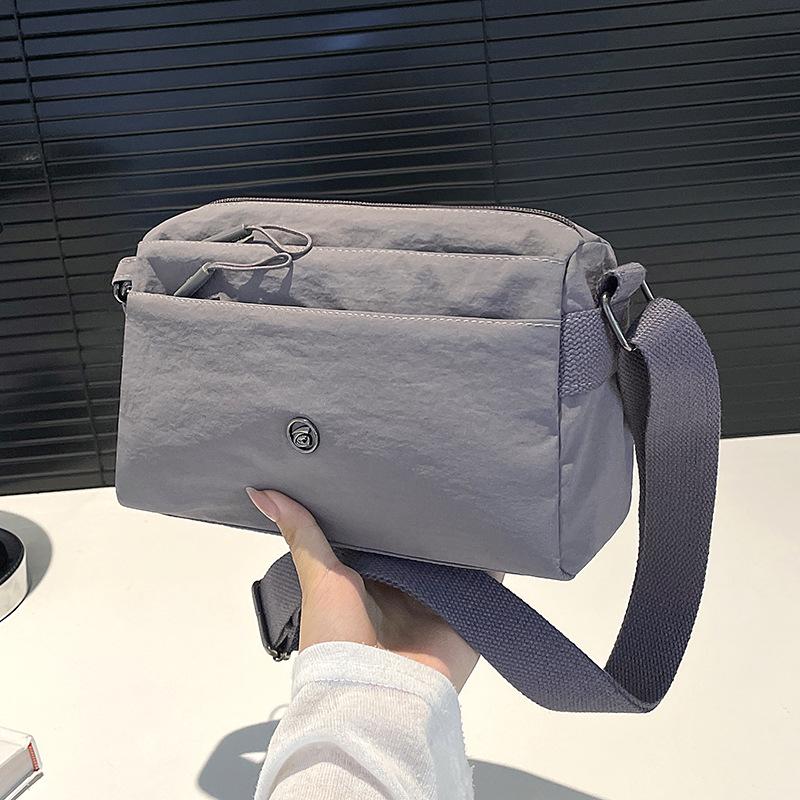 2025 New Women's Lightweight Multi-Layer Crossbody Canvas Bag - Korean Casual Shoulder/Small Bag