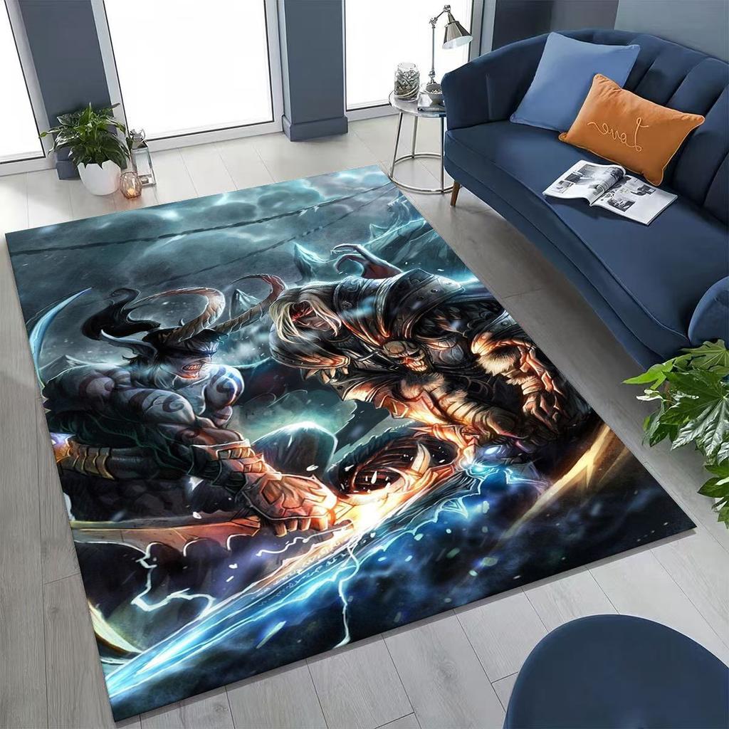 WOW World of Warcraft Arthas Demon Illidan Sylvanas Rug for Bedroom Living Room Sofa Home Doormat Decor, Kids Non-slip Floor Mat