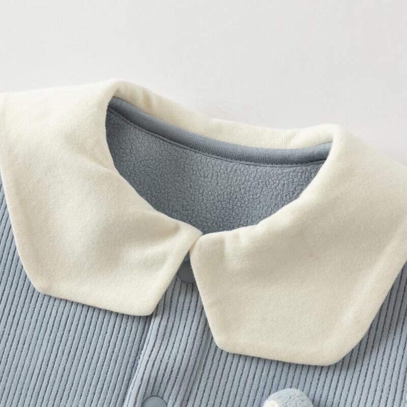 DAVE & BELLA Baby Boy Fleece-Lined Knit Romper