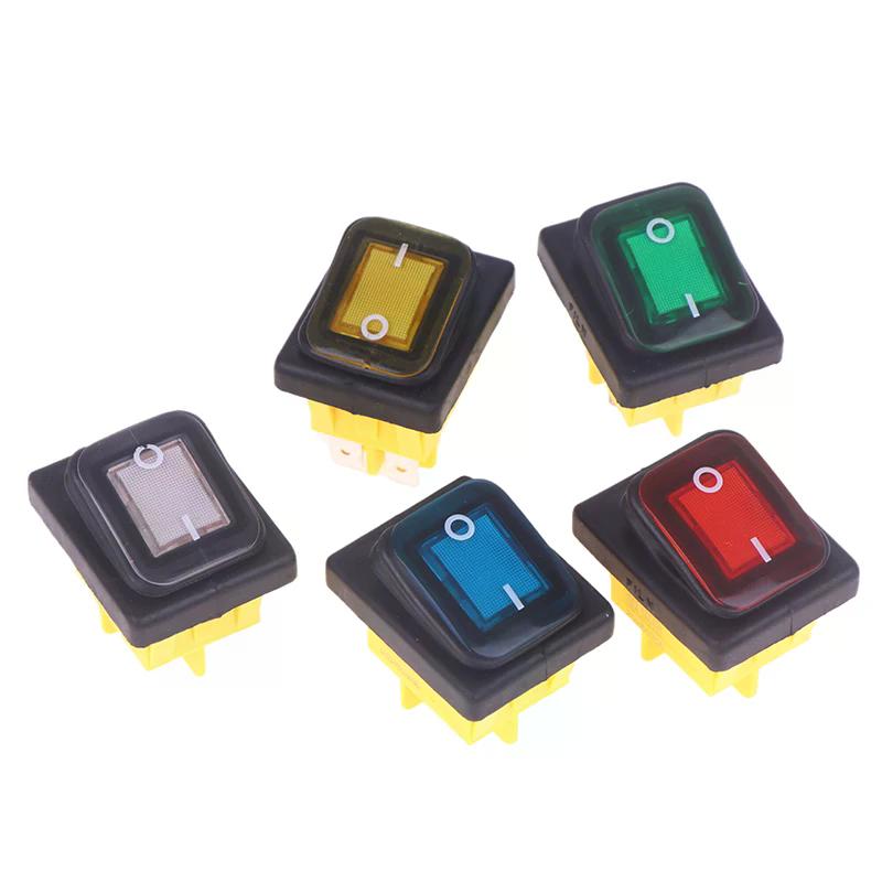 1 Piece 12V/220V 30A ON OFF Heavy Duty 4pin DPST IP65 Sealed Waterproof T85 Auto Boat Marine Toggle Rocker Switch With LED