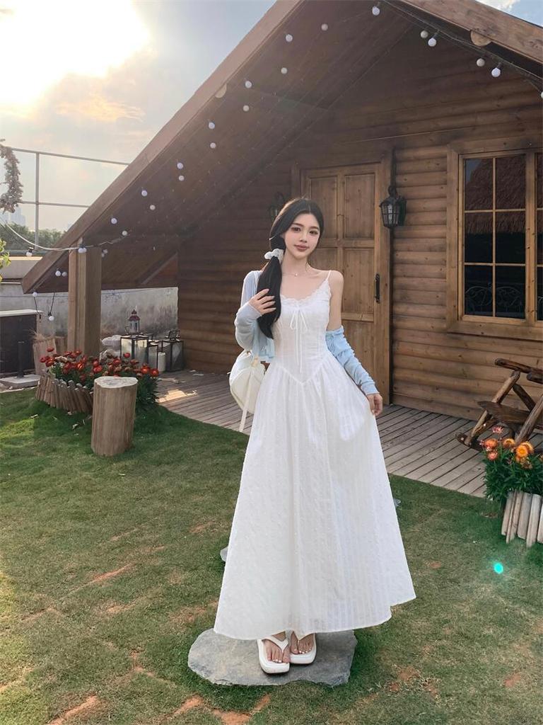 Plus-Size Korean-Style High-Quality Gentle Spaghetti Strap Summer Dress