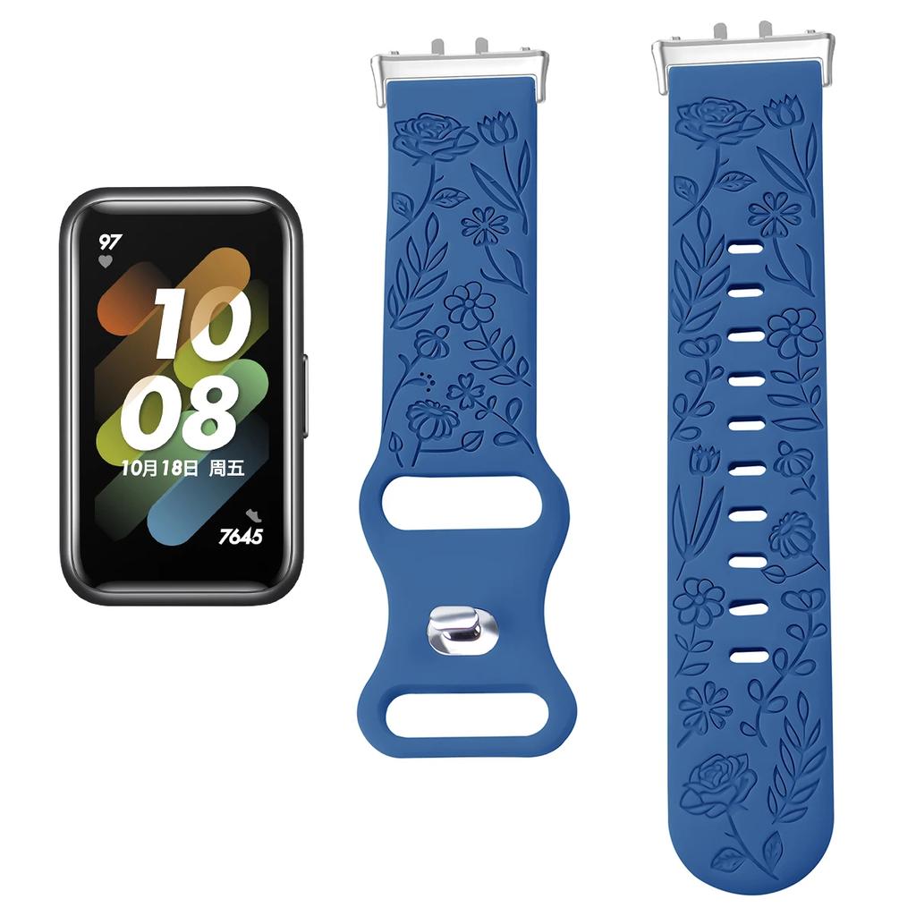 Prints Design Strap for Samsung Galaxy Fit 3 Watch Band Silicone Engraving Bracelet for Samsung Galaxy Fit 3 Floral Wristband