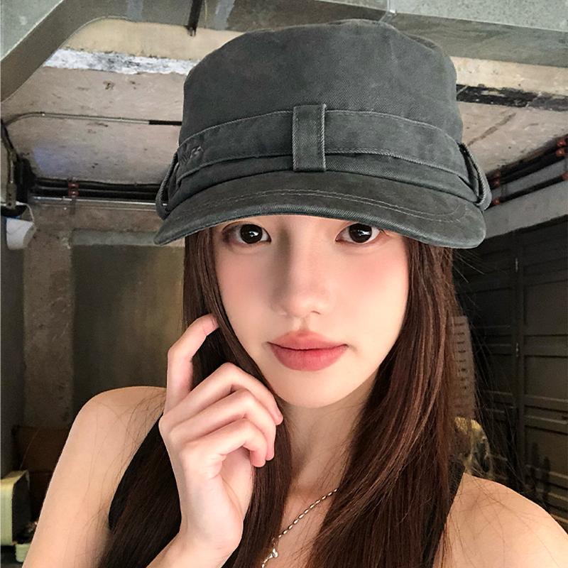 2025 new outdoor leisure equestrian hat women's retro old face small flat edge cap beret
