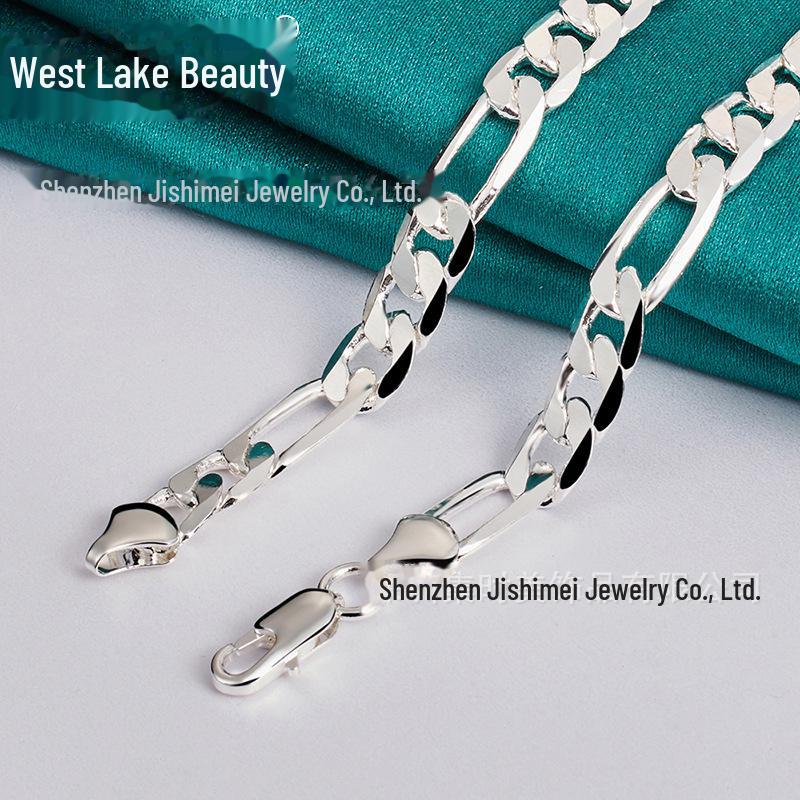 

Изысканное 8-миллиметровое ожерелье из трех цепочек для женщин - West Lake Silver Jewelry MN223-40cm