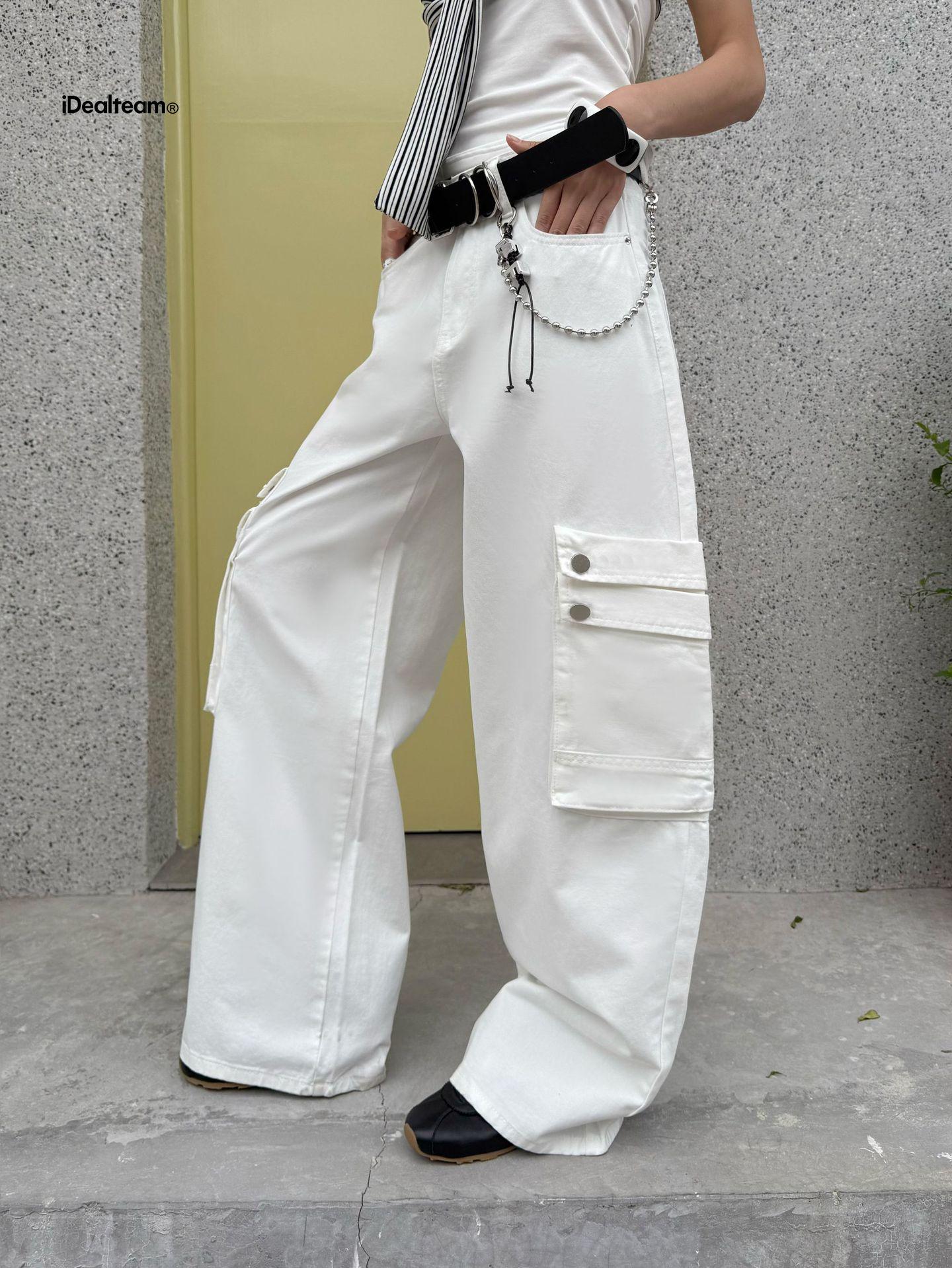 INSS 2026 Women s Slimming Multi-Pocket Straight-Leg Workwear Pants with Belt - Spring Collection #91130 Medium