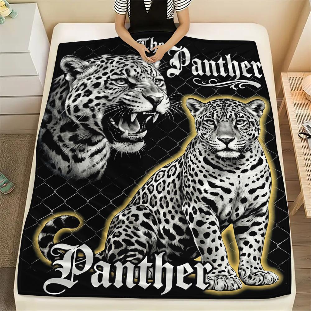 Split Mirror Lion Spider Print Flannel Blanket,High Quality Comfortable for All Seasons,Home Decor,Warmth and Comfort,Perfect for Christmas Gifts