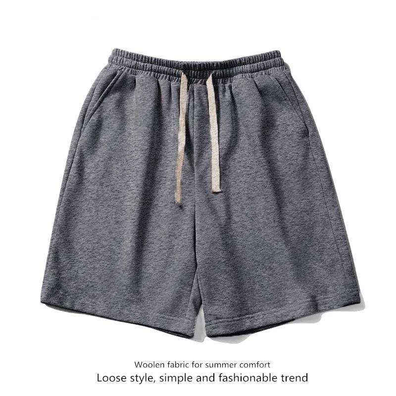 Sweatpants Solid Color Shorts Men's Summer Large Size Straight Black Loose Casual Knitted Men's Running Basketball Pants