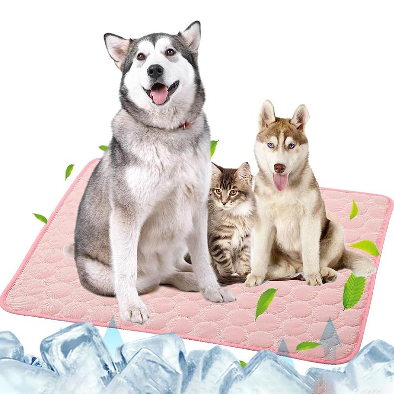 Yavru Köpek Gri Buz İpeği Soğutucu Ped Yaz Serin Nefes Alabilir Soğutucu Yıkanabilir Yeniden Kullanılabilir Isırmaya Dayanıklı Küçük Evcil Hayvan Kedi Uyku Pedi