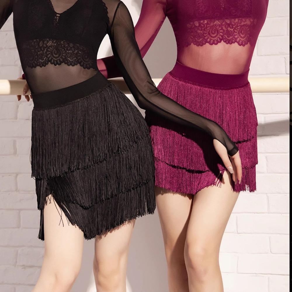 Three-Layer Latin Dance Skirt Short Chacha Dance Wear Fashion Ballet Skirt for Women