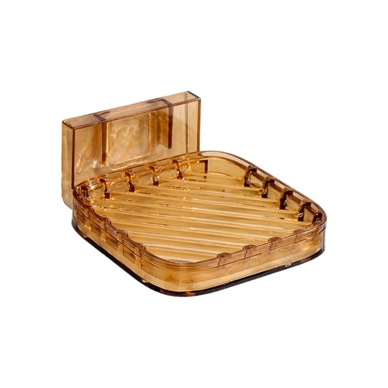 

Креативная мыльница на клейкой основе для легкой установки на раковину в кухне С дренажом Держатель для мыла Легкая чистка янтарь