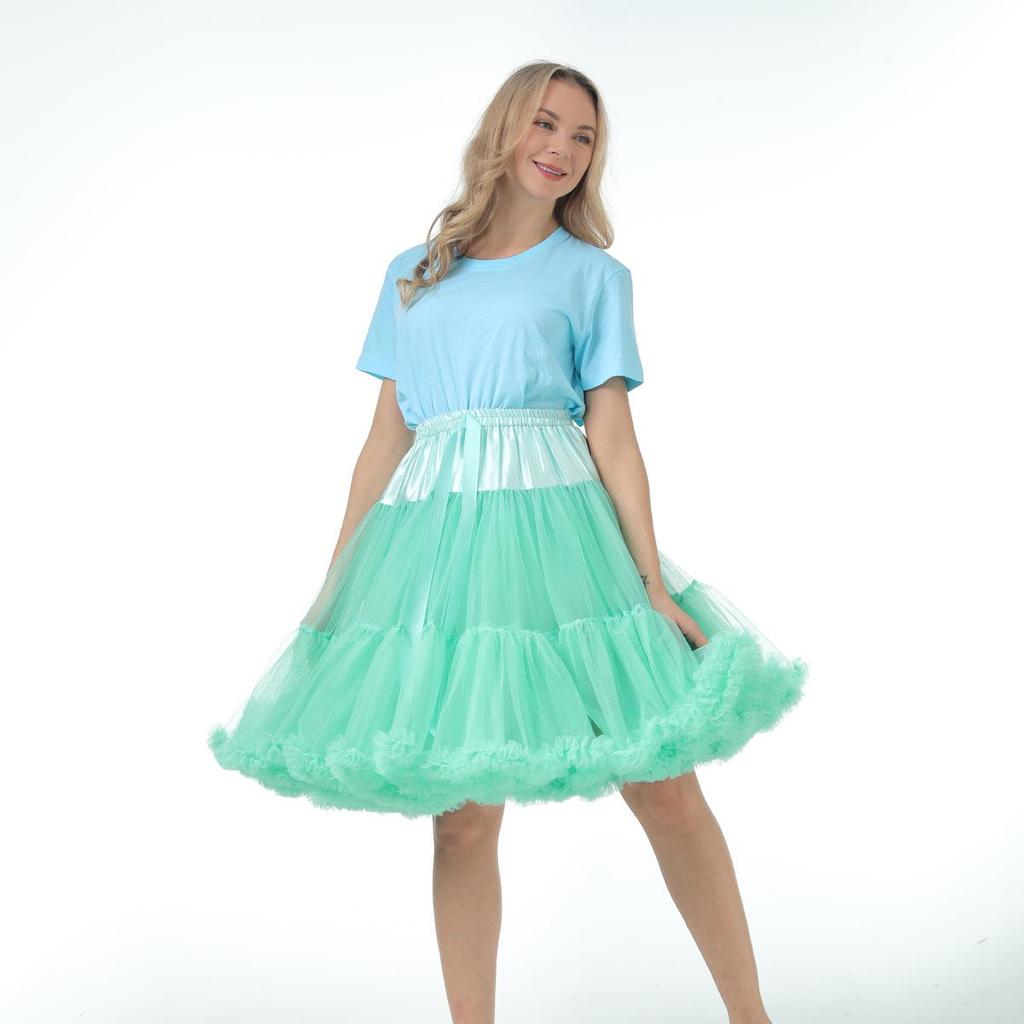 Adult Lolita Super Puffy Hexagonal Mesh Skirt Petticoat for Cosplay Dance