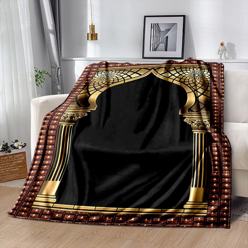 Islam Muslim Theme Print Blanket Warm Soft and Comfortable Home Blanket Islam Four Seasons Shawl Blanket Great Gift for Friends