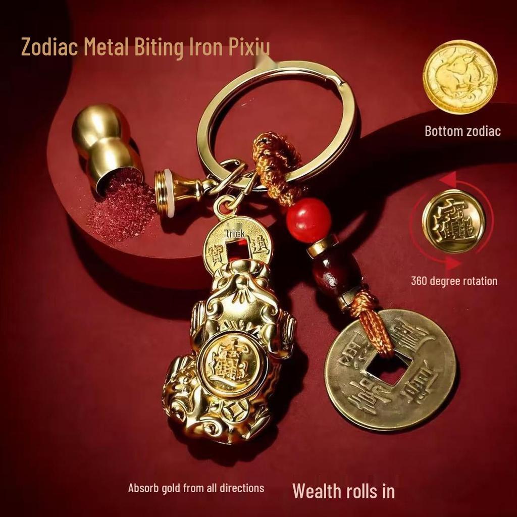 Bing Ma Year Fortune & Wealth Pixiu Golden Jubilee Zodiac Charms