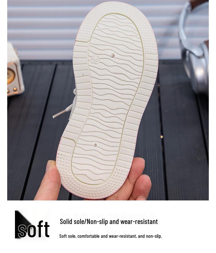 2026 Spring Girls' White Sports Shoes with Bow Knot - Trendy Casual Sneakers for Kids and Teens