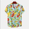 Hawaiian Short-Sleeve Shirt, Tropical Fruit Print, Casual Summer Essential