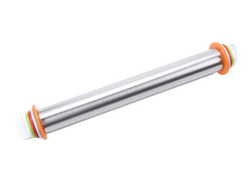 17" Adjustable Stainless Steel Rolling Pin with Thickness Scale